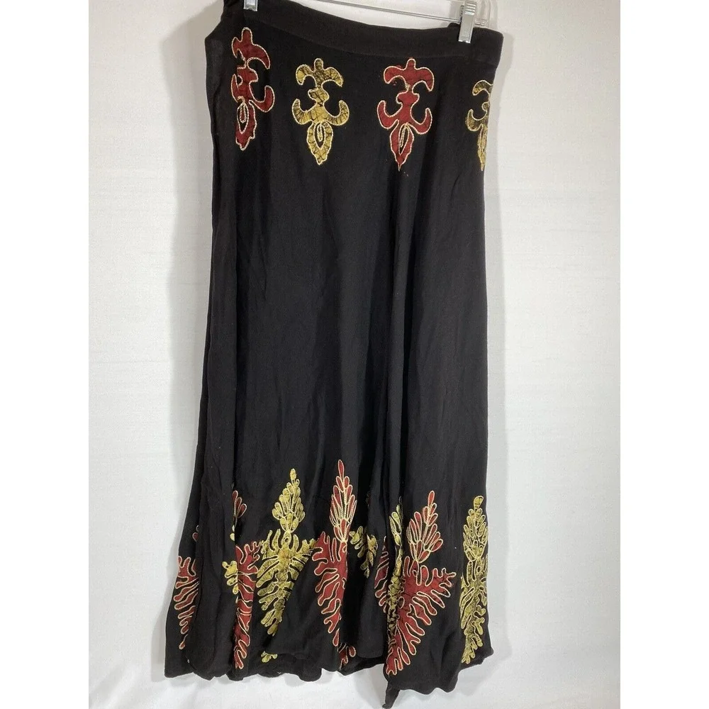 Fashion Terminal Wrap Skirt Womens Embroidered Boho‎ Festival Prairie Casual